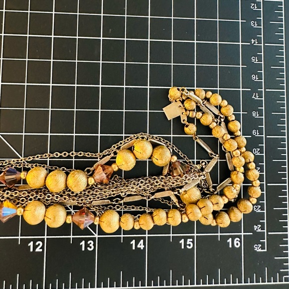 Rare Vintage Deco Topaz Rhinestone Runway Necklace - Picture 9 of 16